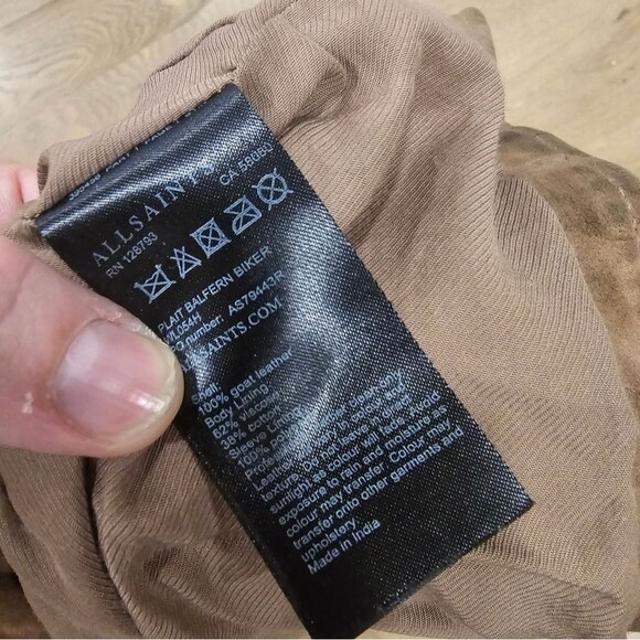 All Saints plait Balfern Suede Moto biker Jacket - Picture 5 of 7